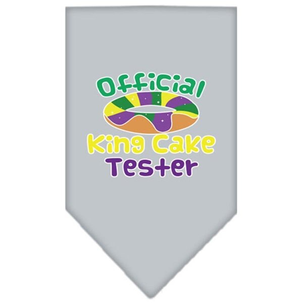 King Cake Taster Screen Print Mardi Gras BandanaGrey Large